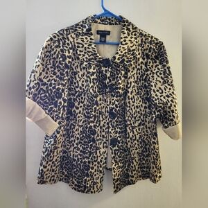 Black and Tan Leopard Print Jacket Size 1x